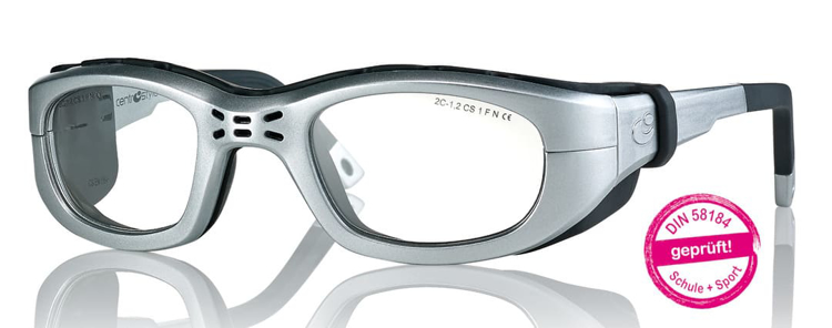 Bild von Sportschutzbrille mit abnehmbaren Bügeln und Kopfband, in 4 Farben, Gr. 49-21