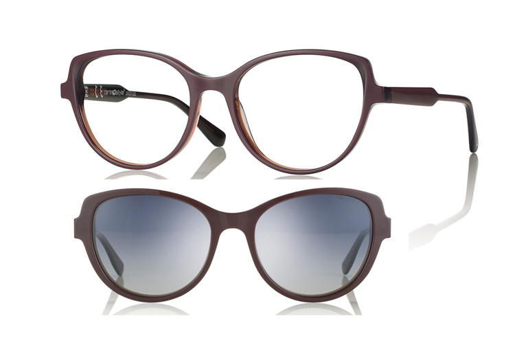 Bild von Acetat Fassung, Gr. 53-18, in 3 Farben, inkl. magnetischem Sonnenclip